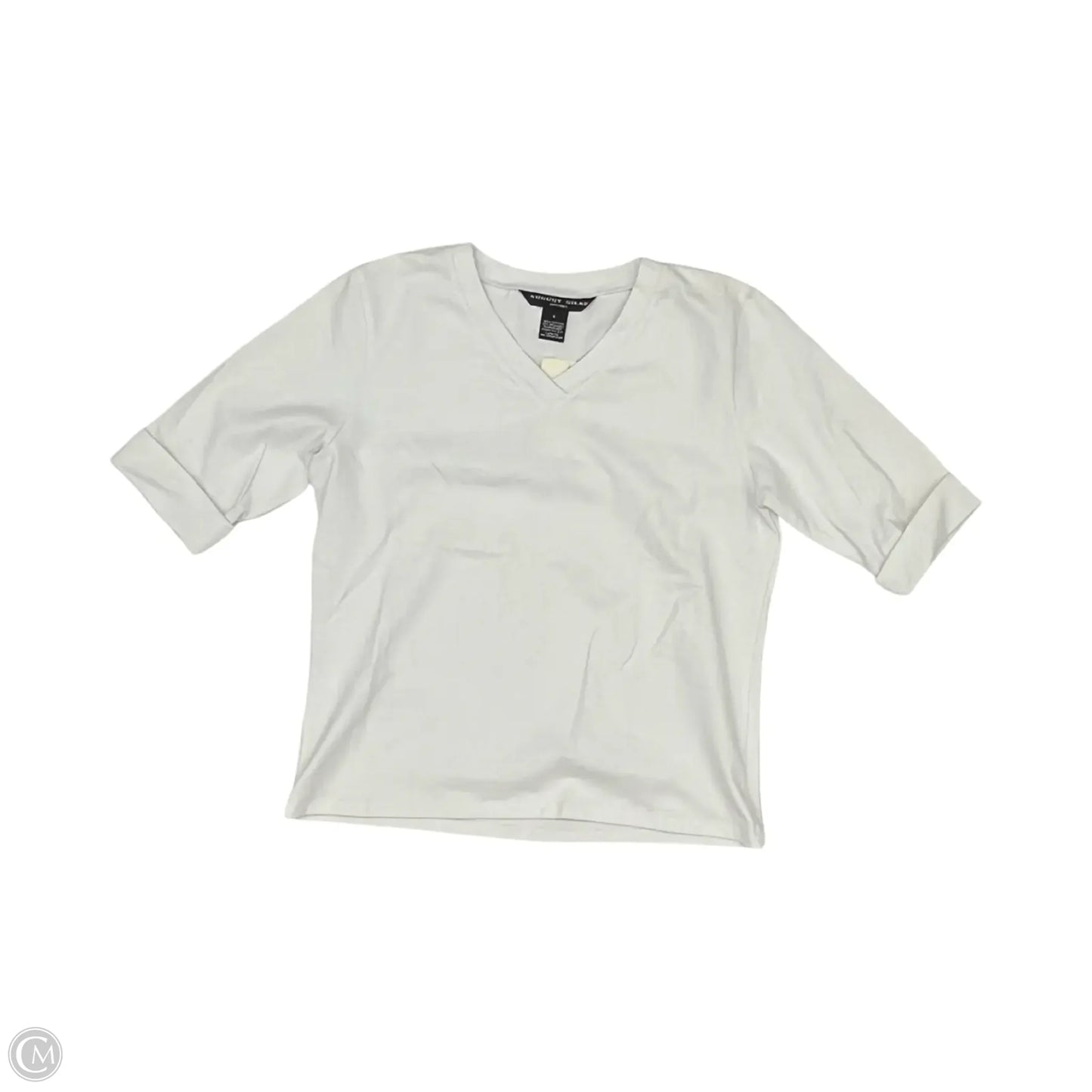 Top Short Sleeve By August Silk In White, Size: L
