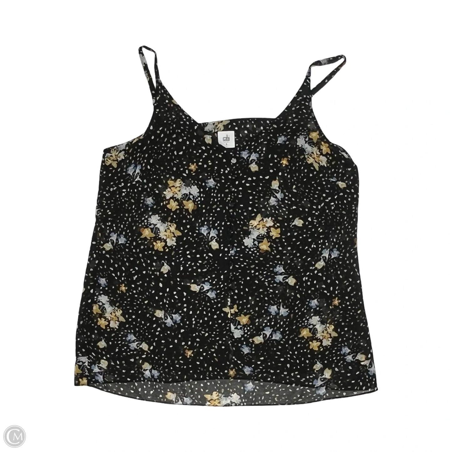 Blouse Sleeveless By Cabi In Black & Tan, Size: L