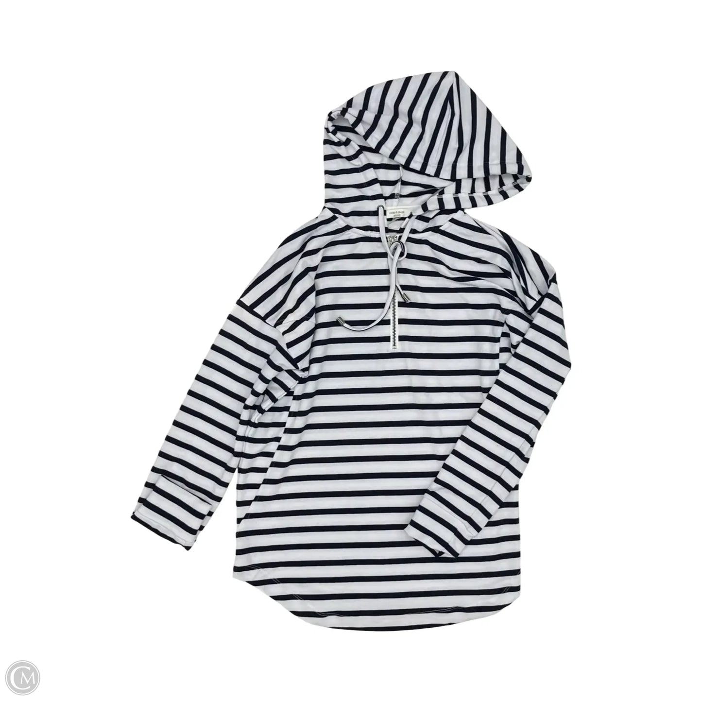 Top Long Sleeve By Cable And Gauge In Blue & White, Size: M