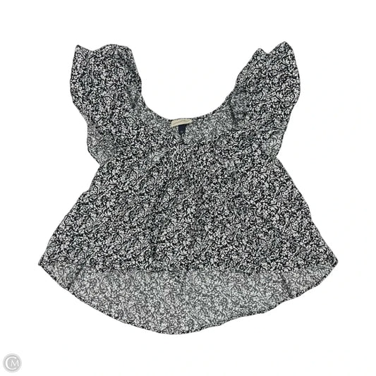 Blouse Short Sleeve By Universal Thread In Black & White, Size: L