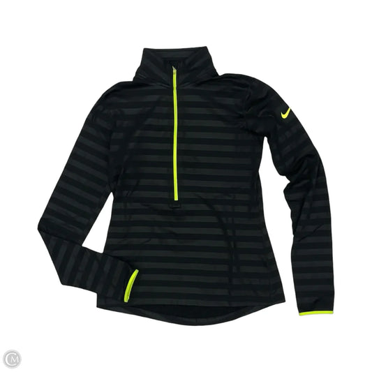 Athletic Top Long Sleeve Collar By Nike In Black, Size: M