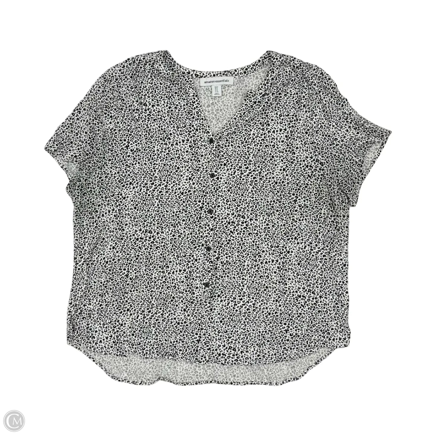 Blouse Short Sleeve By Amazon Essentials In Black & White, Size: Xl