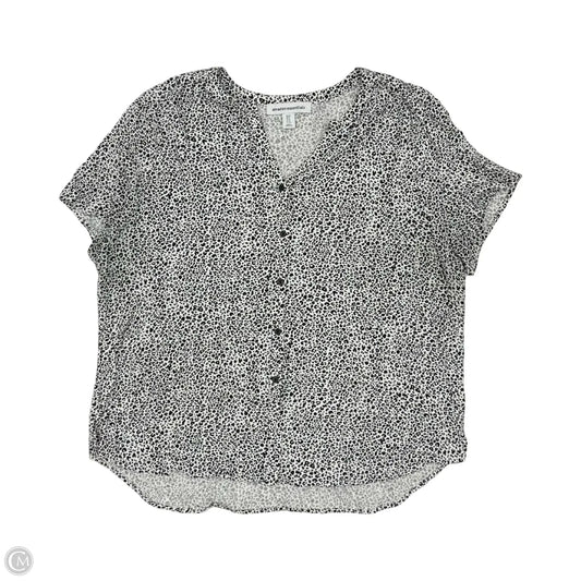 Blouse Short Sleeve By Amazon Essentials In Black & White, Size: Xl