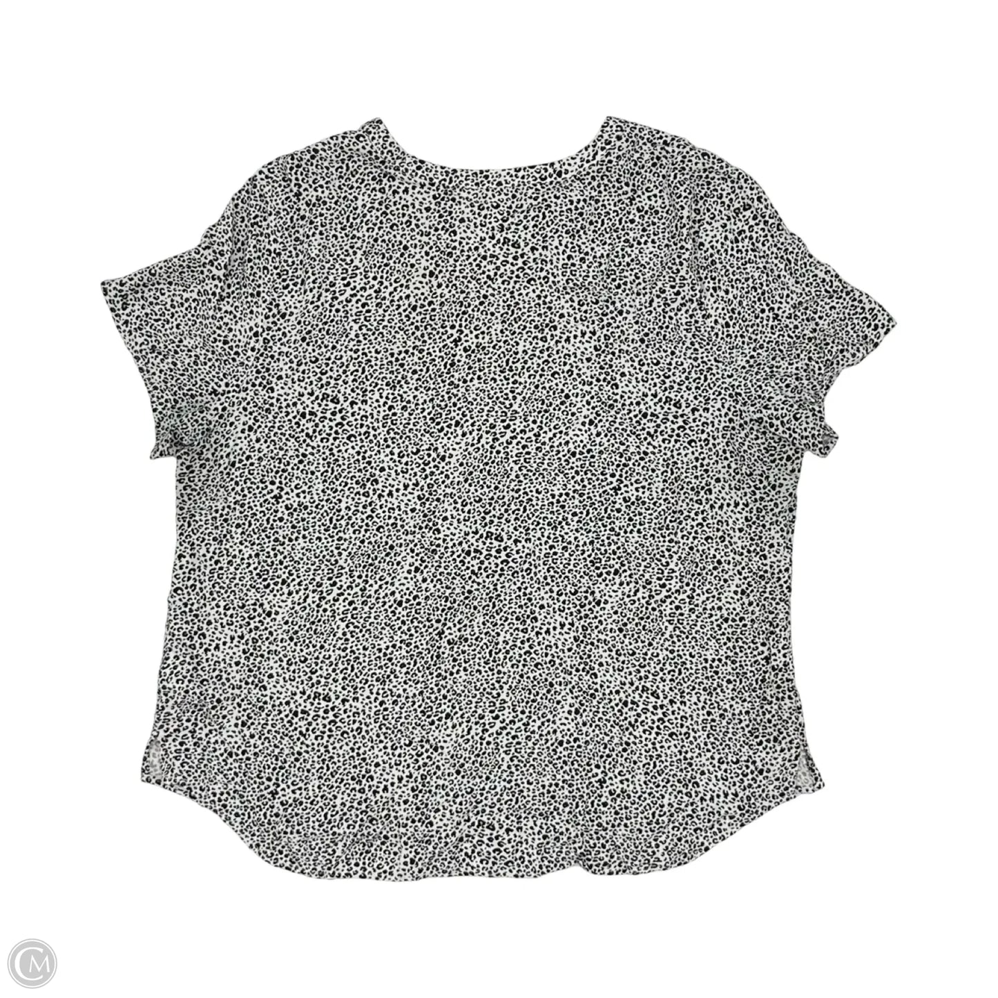 Blouse Short Sleeve By Amazon Essentials In Black & White, Size: Xl