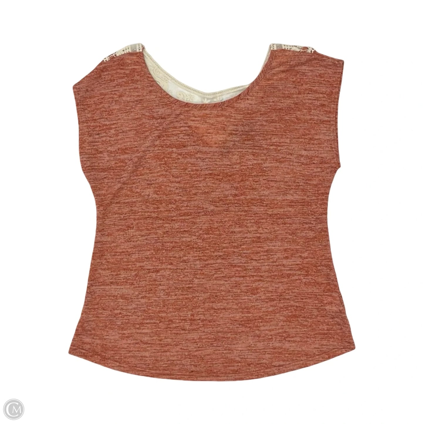 Top Sleeveless By Notations In Cream & Orange, Size: S