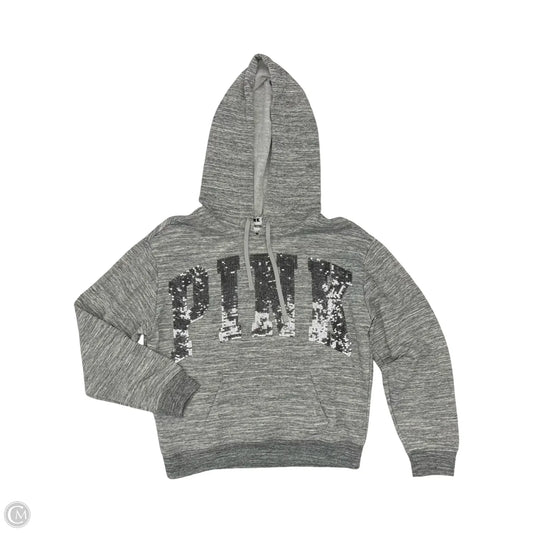 Sweatshirt Hoodie By Pink In Grey, Size: S