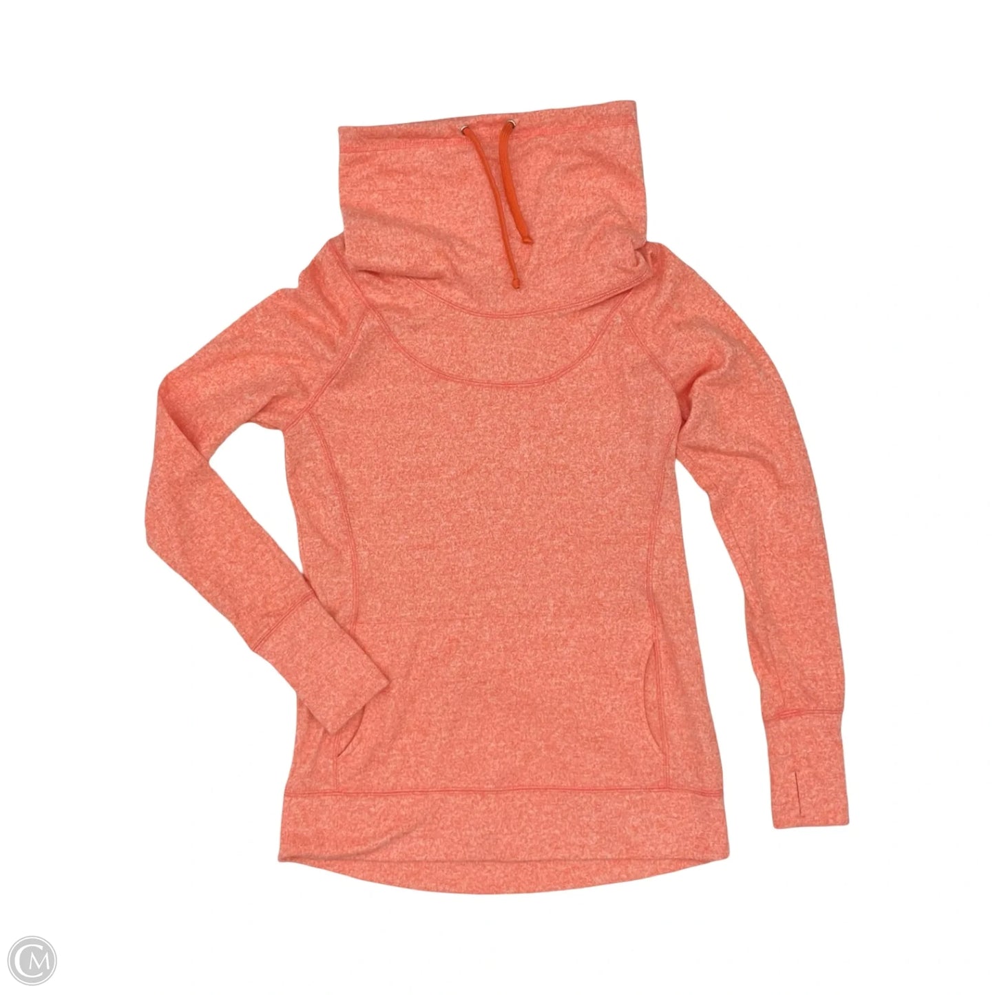 Athletic Top Long Sleeve Hoodie By Mta Sport In Orange, Size: S