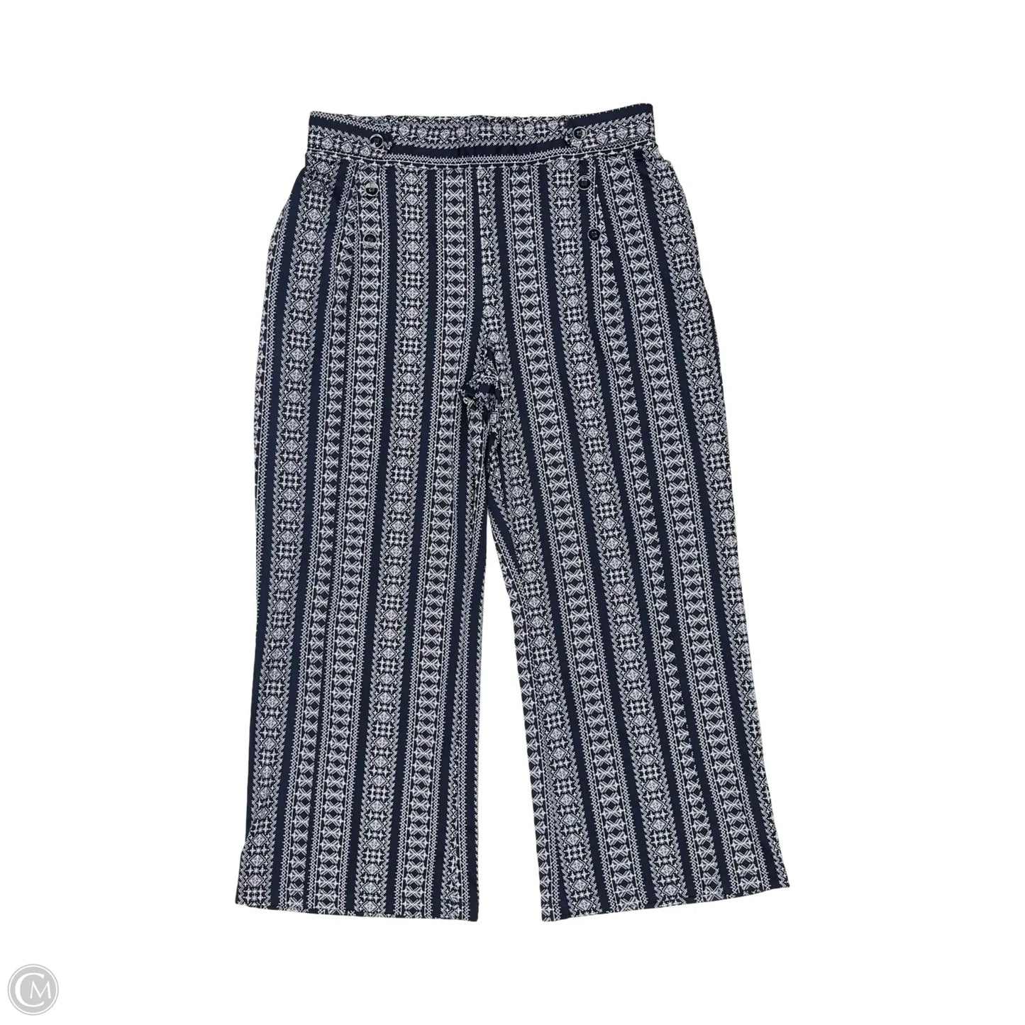 Pants Wide Leg By Robert Louis In Blue & White, Size: Xl