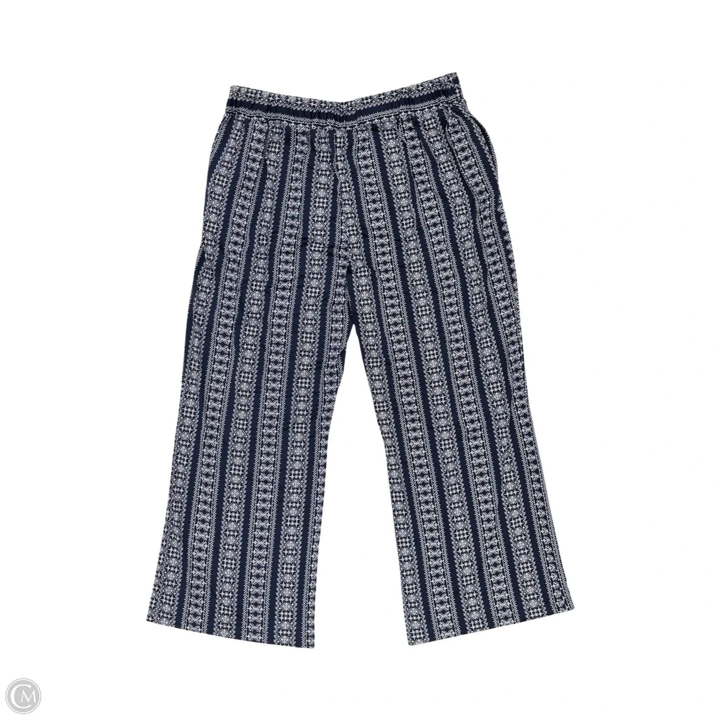 Pants Wide Leg By Robert Louis In Blue & White, Size: Xl