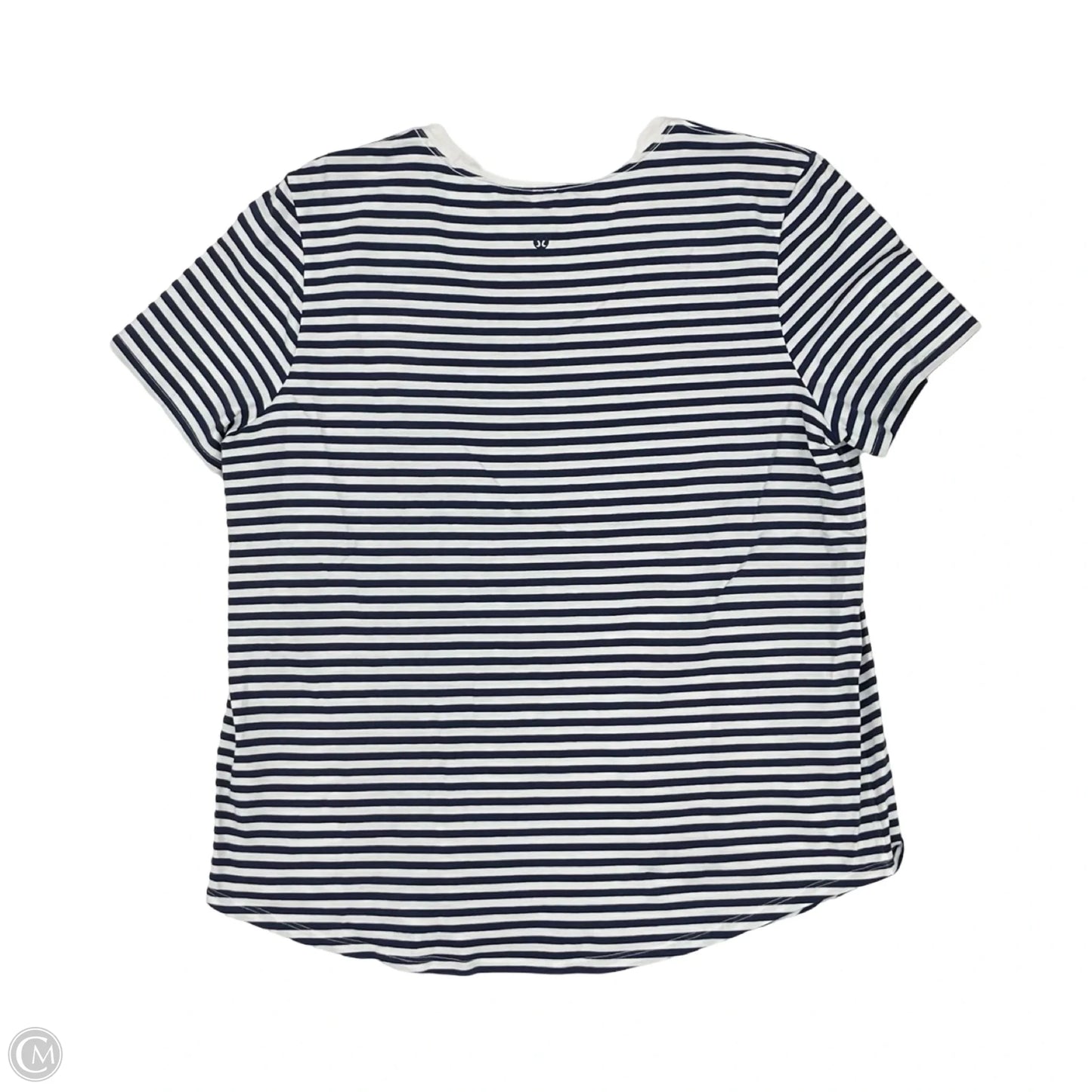 Top Short Sleeve By Clothes Mentor In Blue & White, Size: Xl