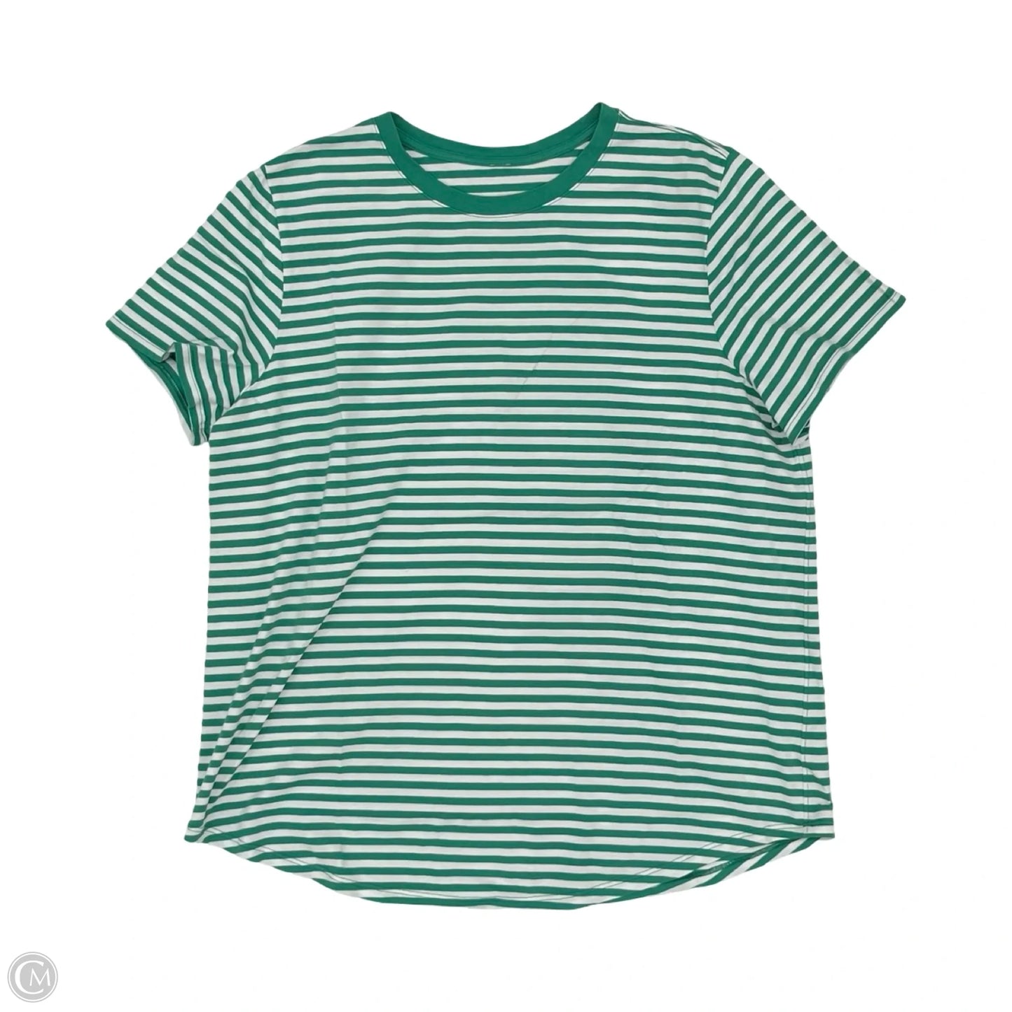 Top Short Sleeve By Clothes Mentor In Green & White, Size: Xl