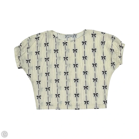 Blouse Short Sleeve By Clothes Mentor In Black & Cream, Size: S