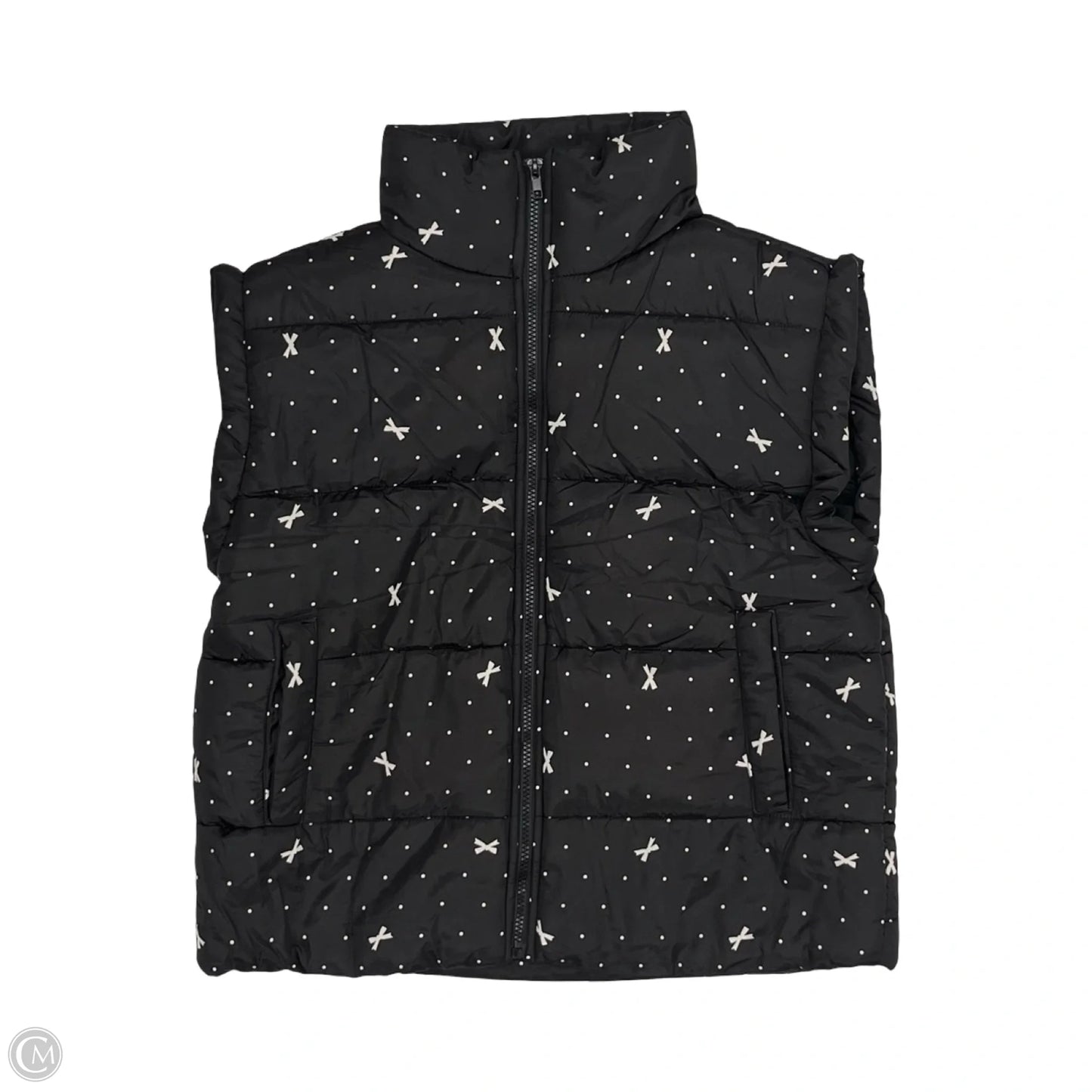 Vest Puffer & Quilted By Blu Pepper In Black & White, Size: M