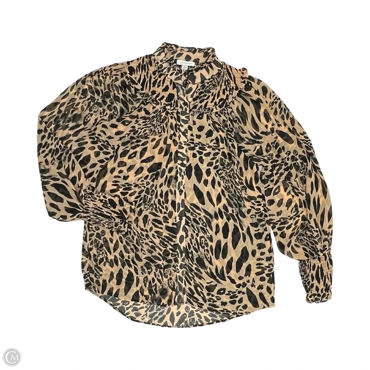 Blouse Long Sleeve By Top Shop In Animal Print, Size: S