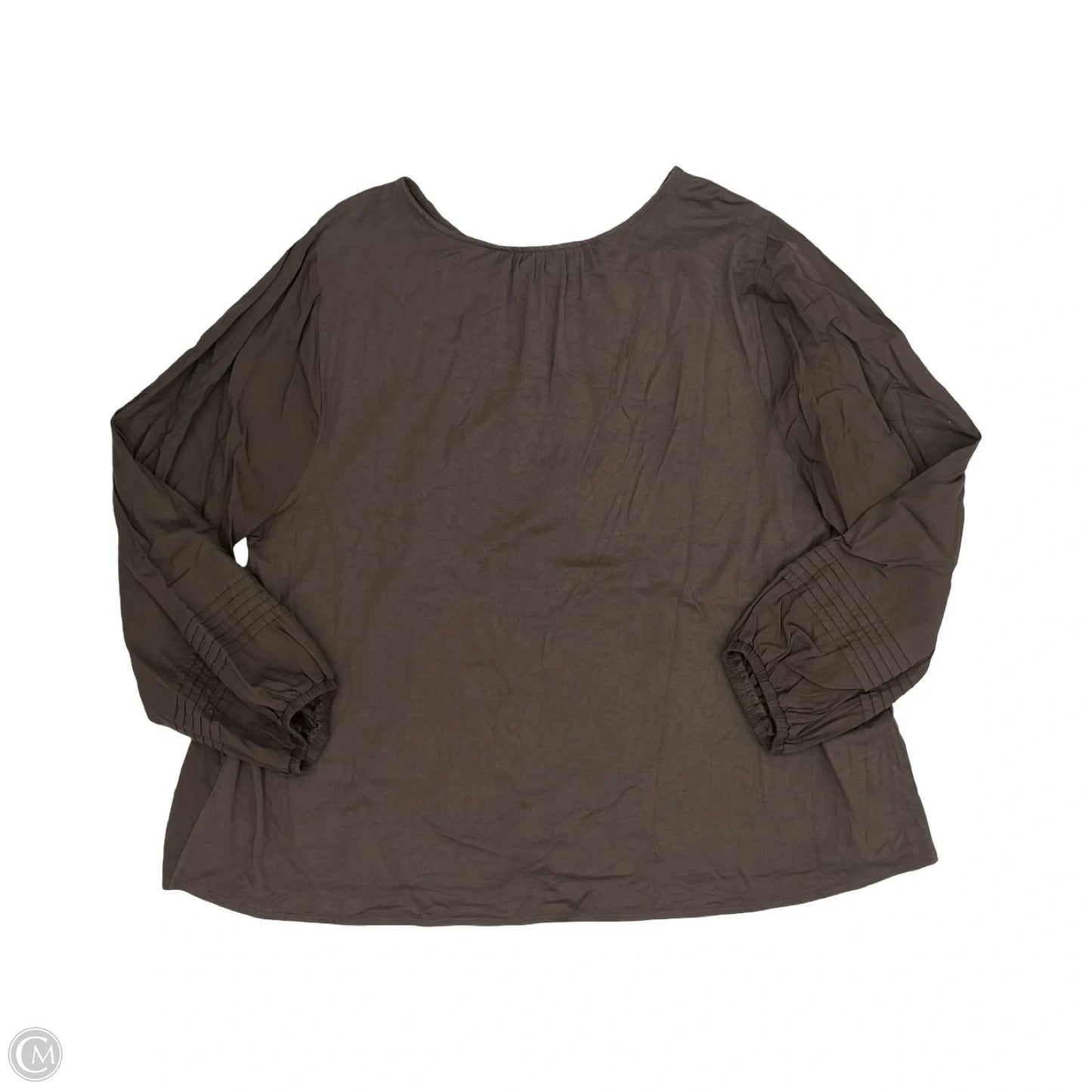 Blouse Long Sleeve By Lane Bryant In Brown, Size: 1x