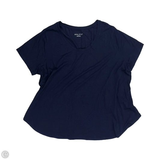 Top Short Sleeve Basic By Ava & Viv In Blue, Size: 3x