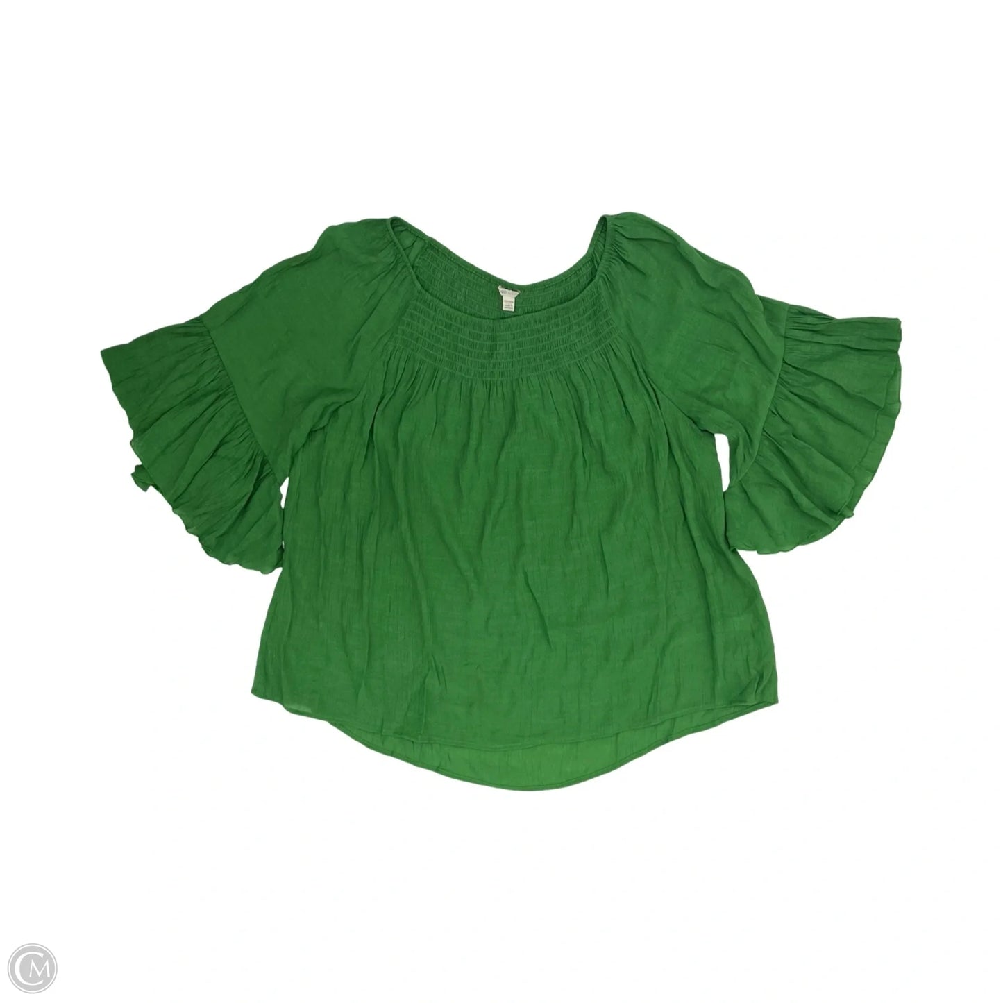 Blouse 3/4 Sleeve By Cato In Green, Size: 3x