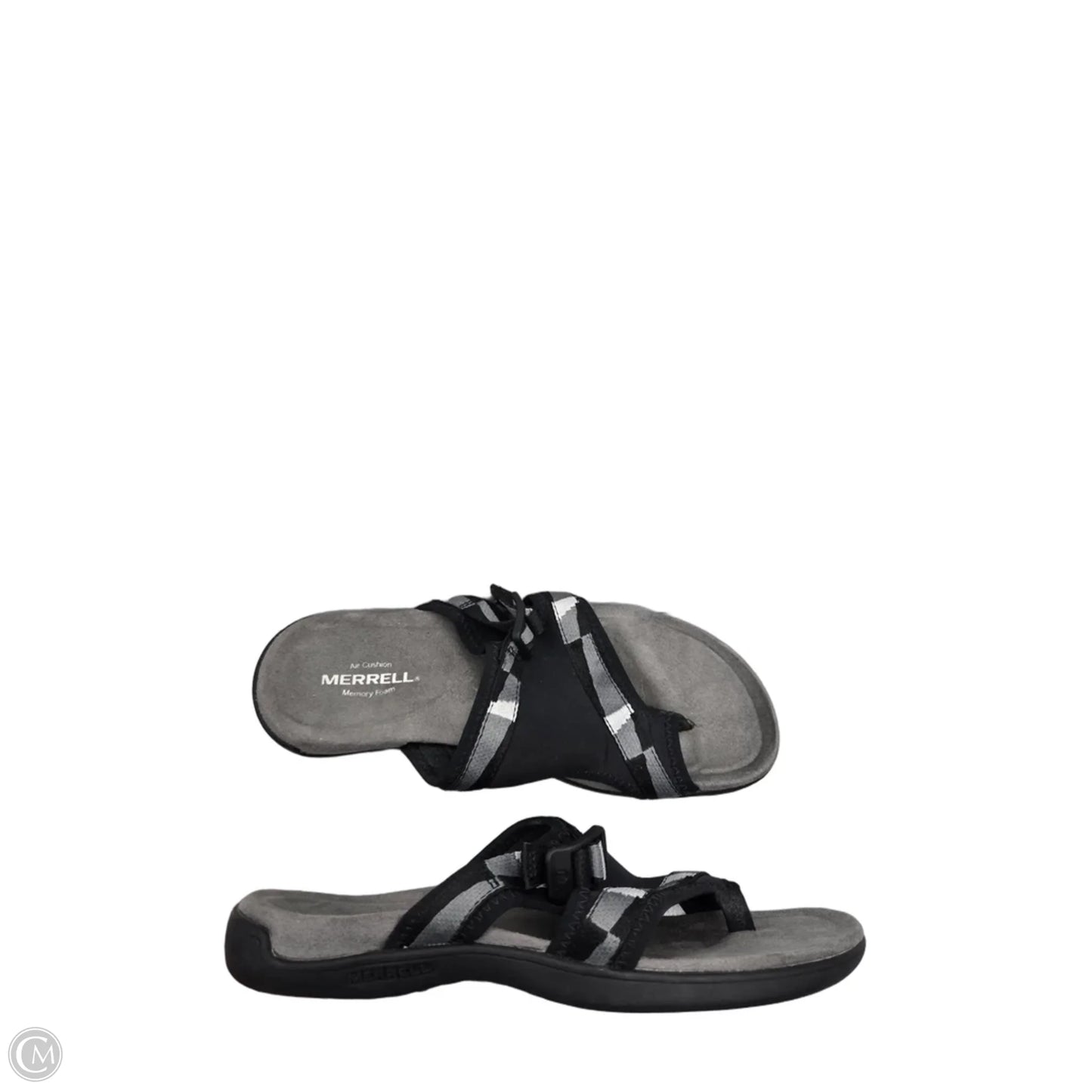 Sandals Flats By Merrell In Black & Grey, Size: 8