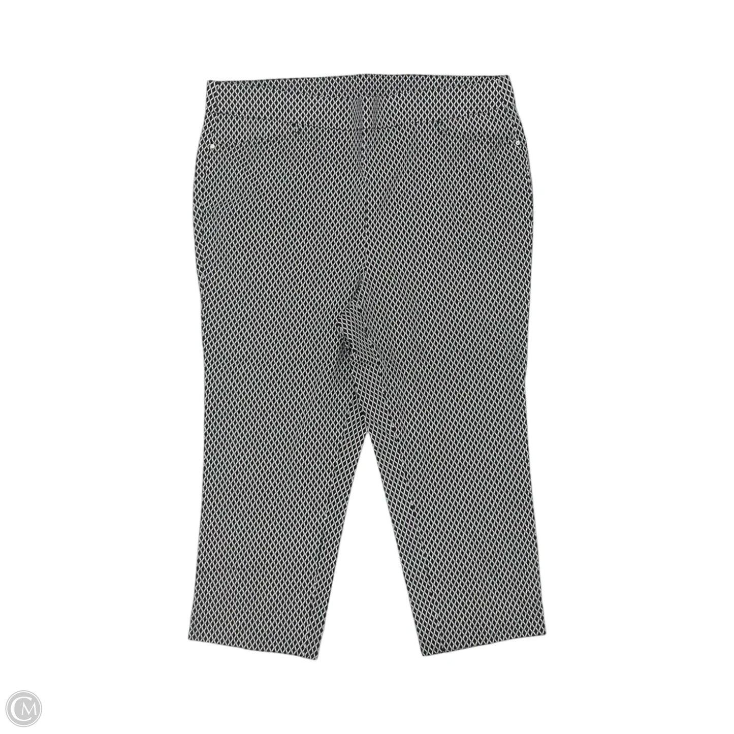 Pants Cropped By Rafaella In Black & White, Size: 18