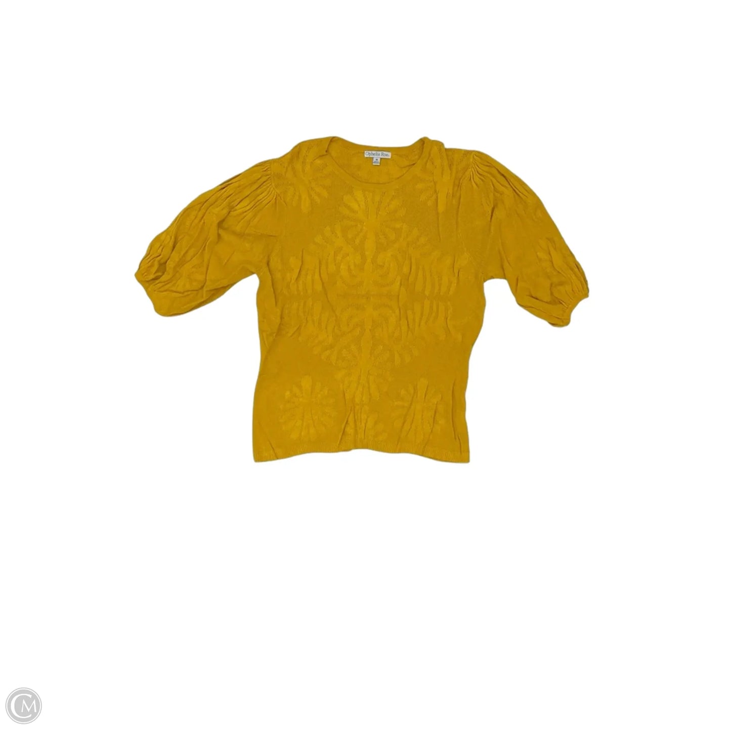 Top Short Sleeve By Ophelia Roe In Gold, Size: 1x