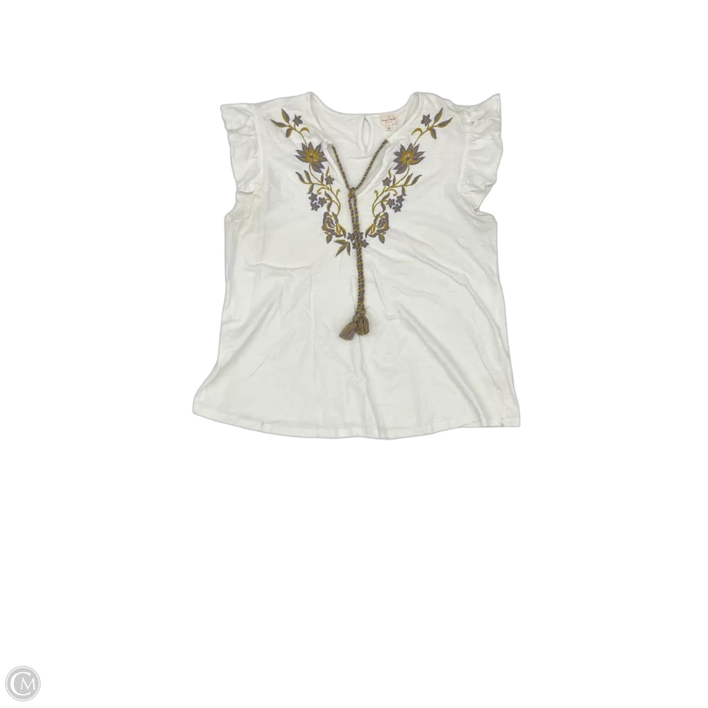 Top Short Sleeve By Clothes Mentor In White, Size: L