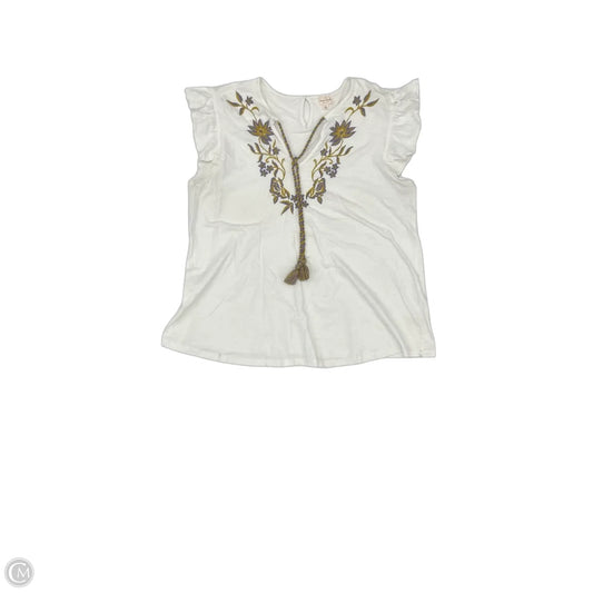 Top Short Sleeve By Clothes Mentor In White, Size: L