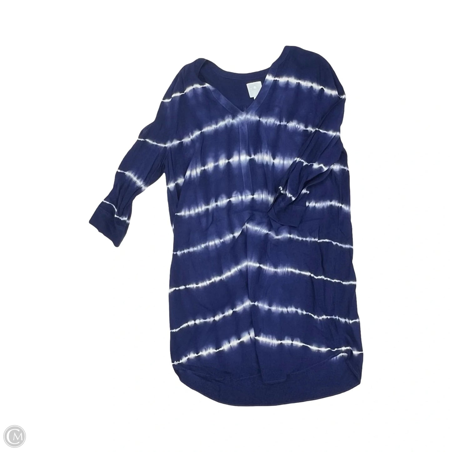 Dress Casual Short By Dressbarn In Blue & White, Size: Xl