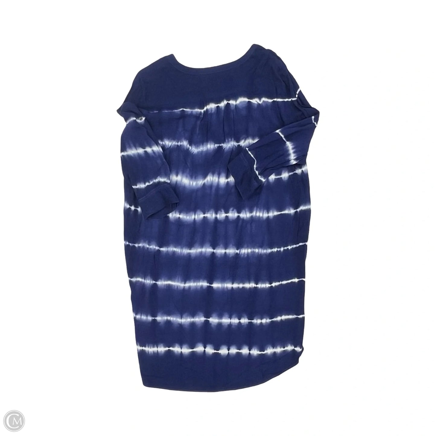 Dress Casual Short By Dressbarn In Blue & White, Size: Xl