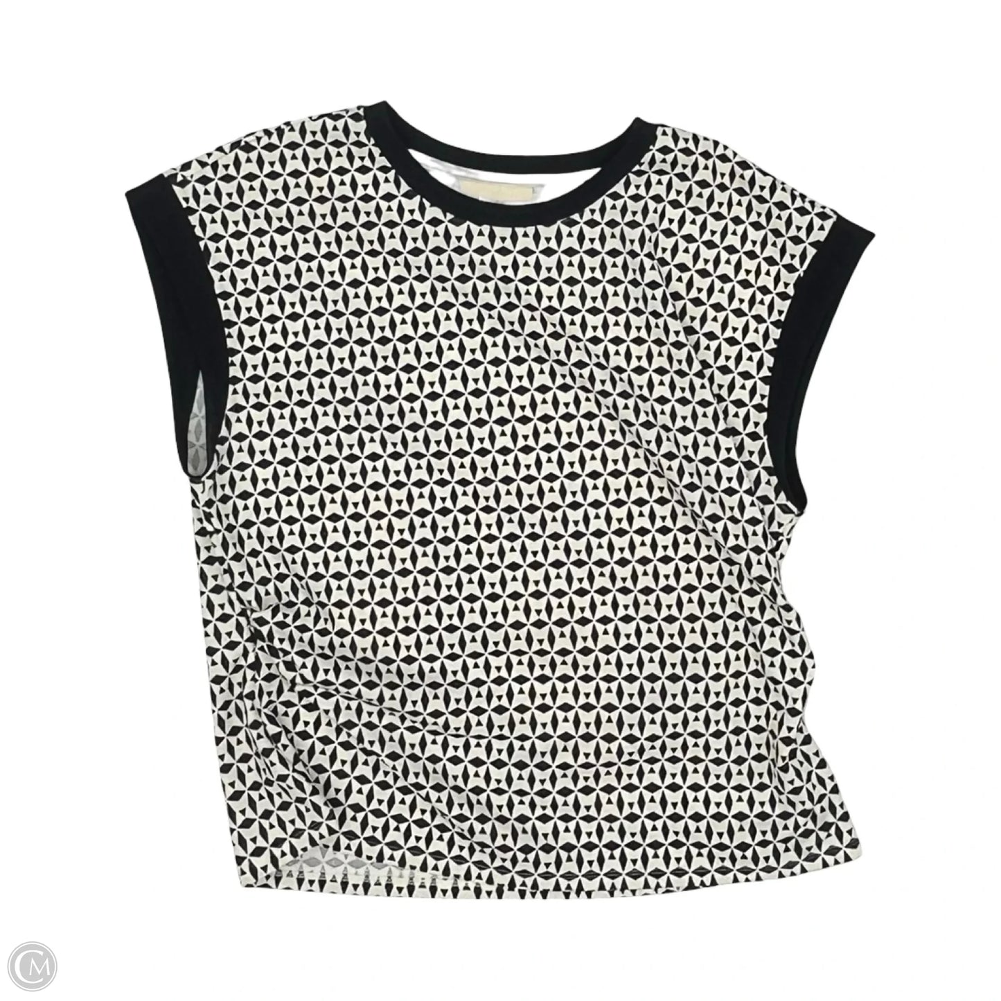 Top Short Sleeve By Melloday In Blue & Cream, Size: Xl