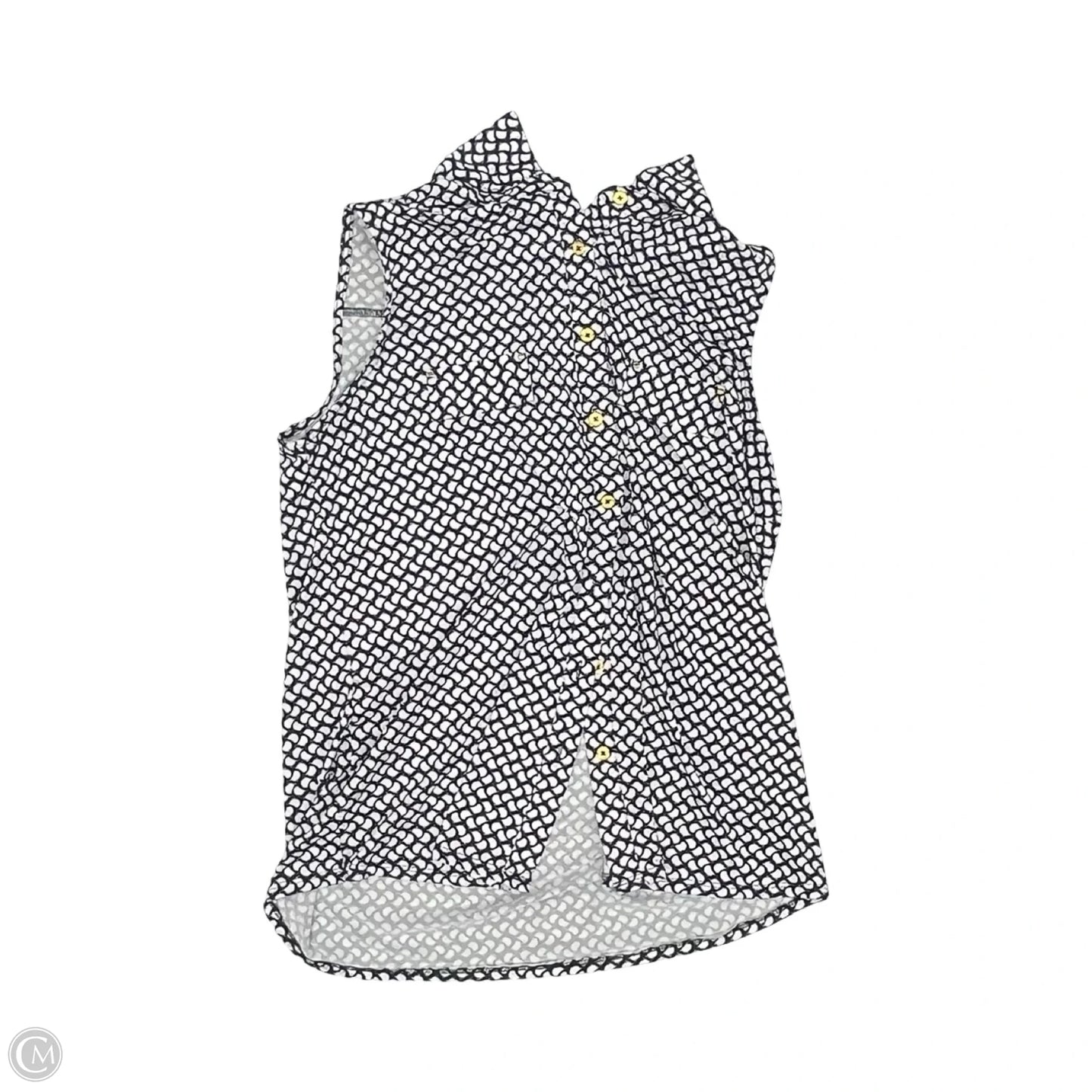 Blouse Sleeveless By Indigo In Blue & White, Size: L