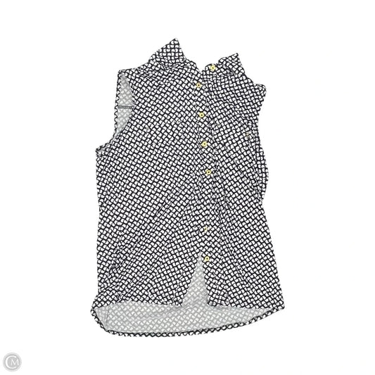 Blouse Sleeveless By Indigo In Blue & White, Size: L