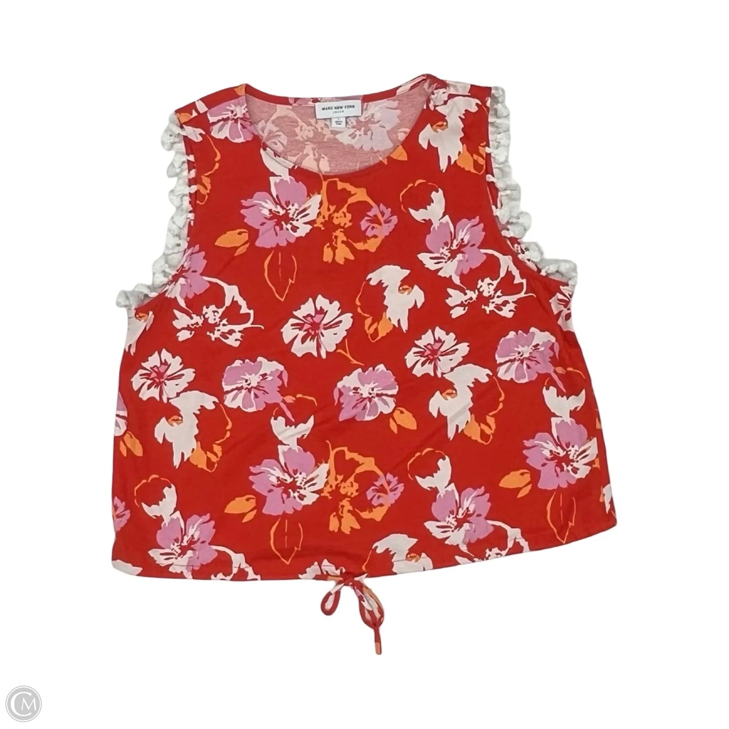 Top Sleeveless By Marc New York In Orange & White, Size: L