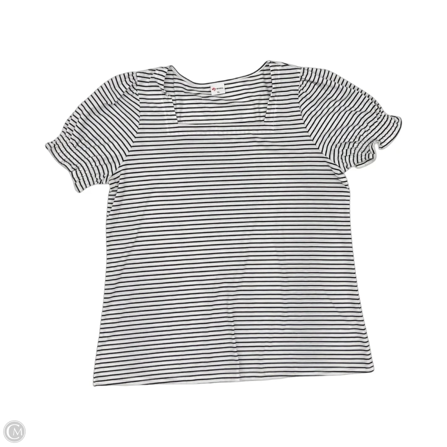 Top Short Sleeve By Clothes Mentor In Black & White, Size: Xl