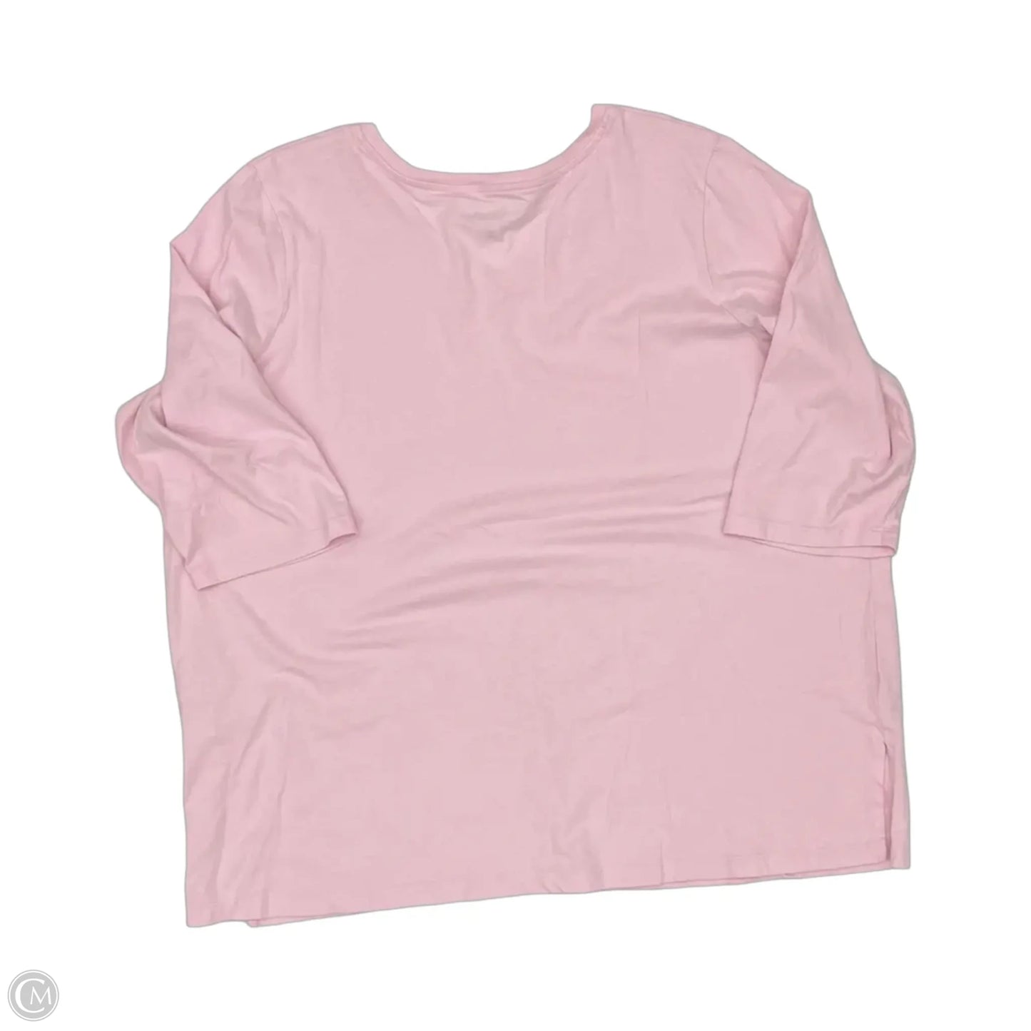 Top Short Sleeve Basic By Woman Within In Pink, Size: 3x