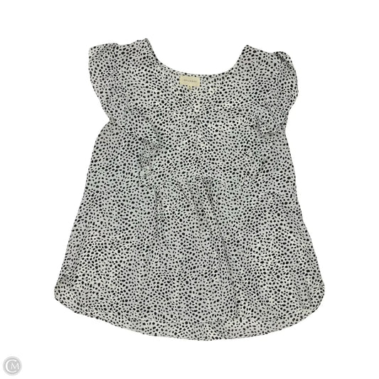 Blouse Short Sleeve By Melloday In Black & White, Size: Xl
