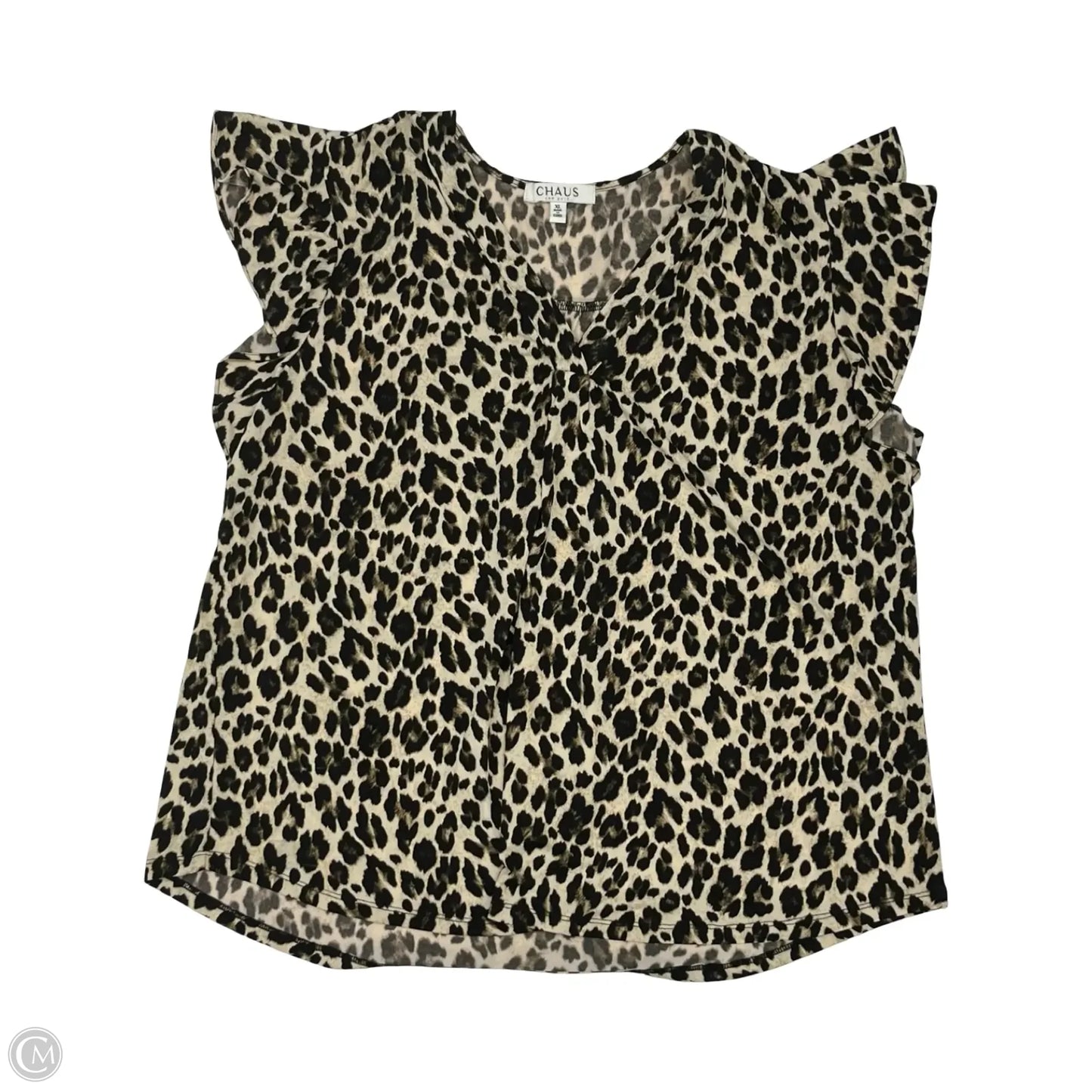 Blouse Short Sleeve By Chaus In Animal Print, Size: Xl