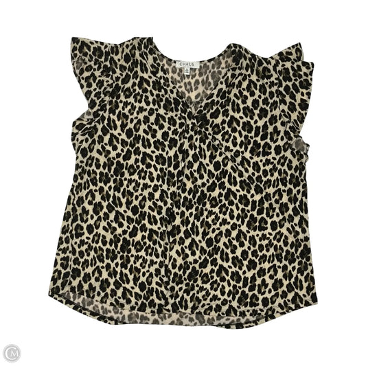 Blouse Short Sleeve By Chaus In Animal Print, Size: Xl