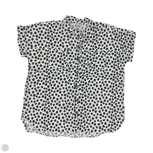 Blouse Short Sleeve By John Mark In Black & White, Size: Xl