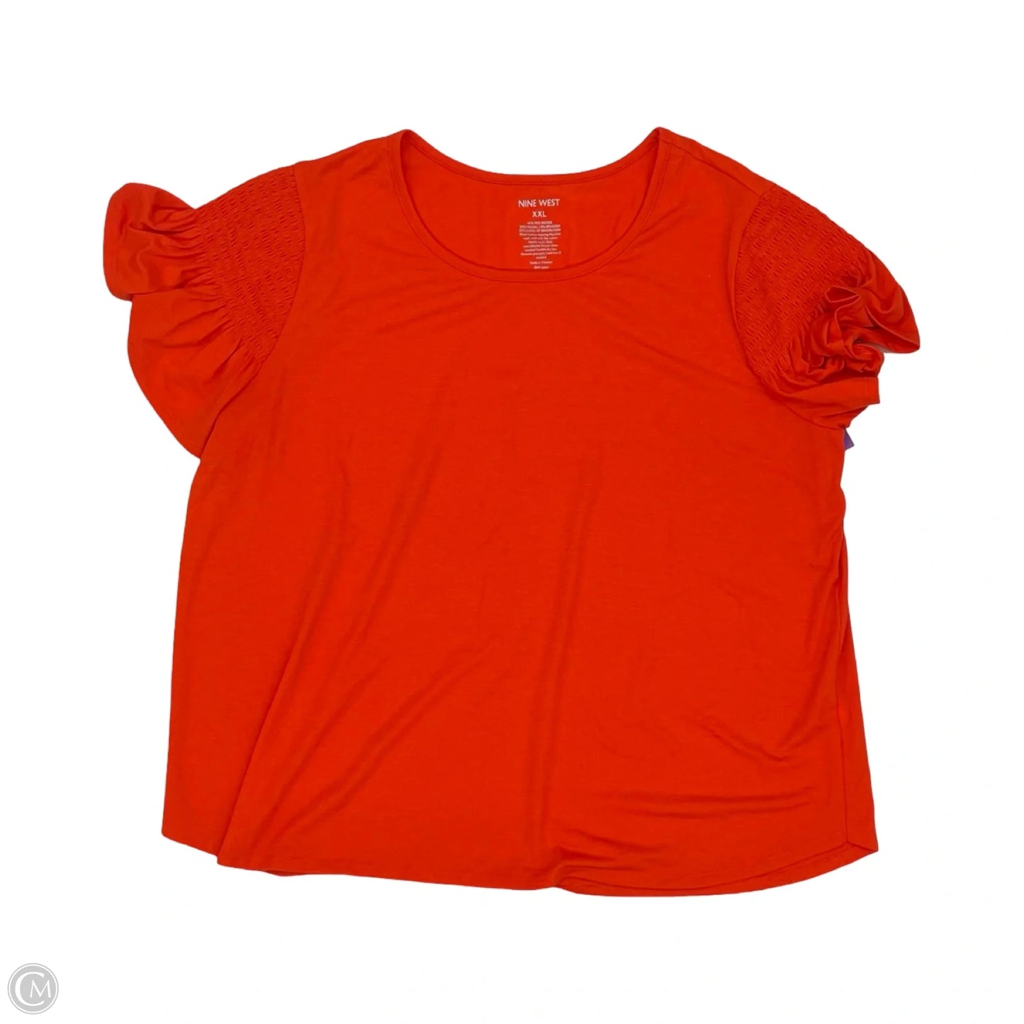 Top Short Sleeve By Nine West In Orange, Size: Xxl