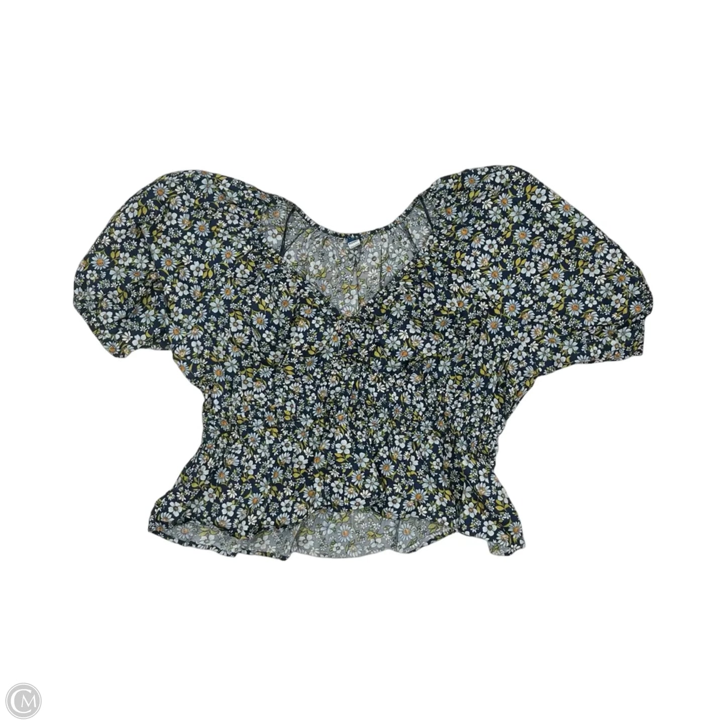 Blouse Short Sleeve By Old Navy In Blue, Size: Xxl