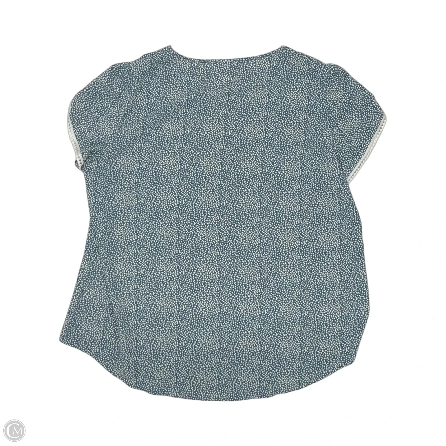 Blouse Short Sleeve By Cme In Blue & White, Size: Xl