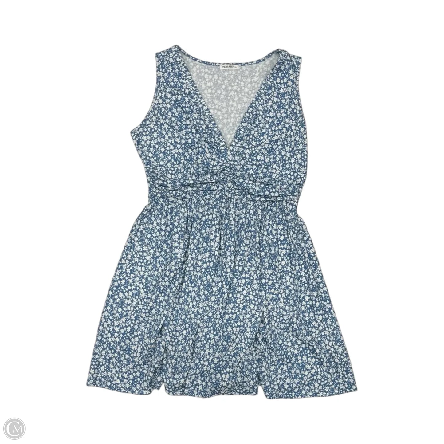 Dress Casual Short By Clothes Mentor In Blue & White, Size: Xl