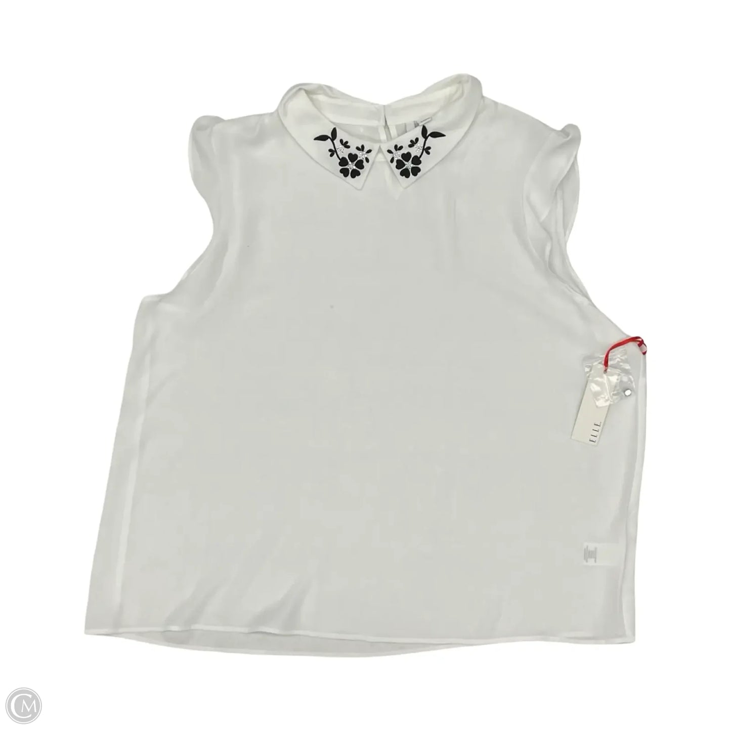 Blouse Sleeveless By Elle In White, Size: Xl