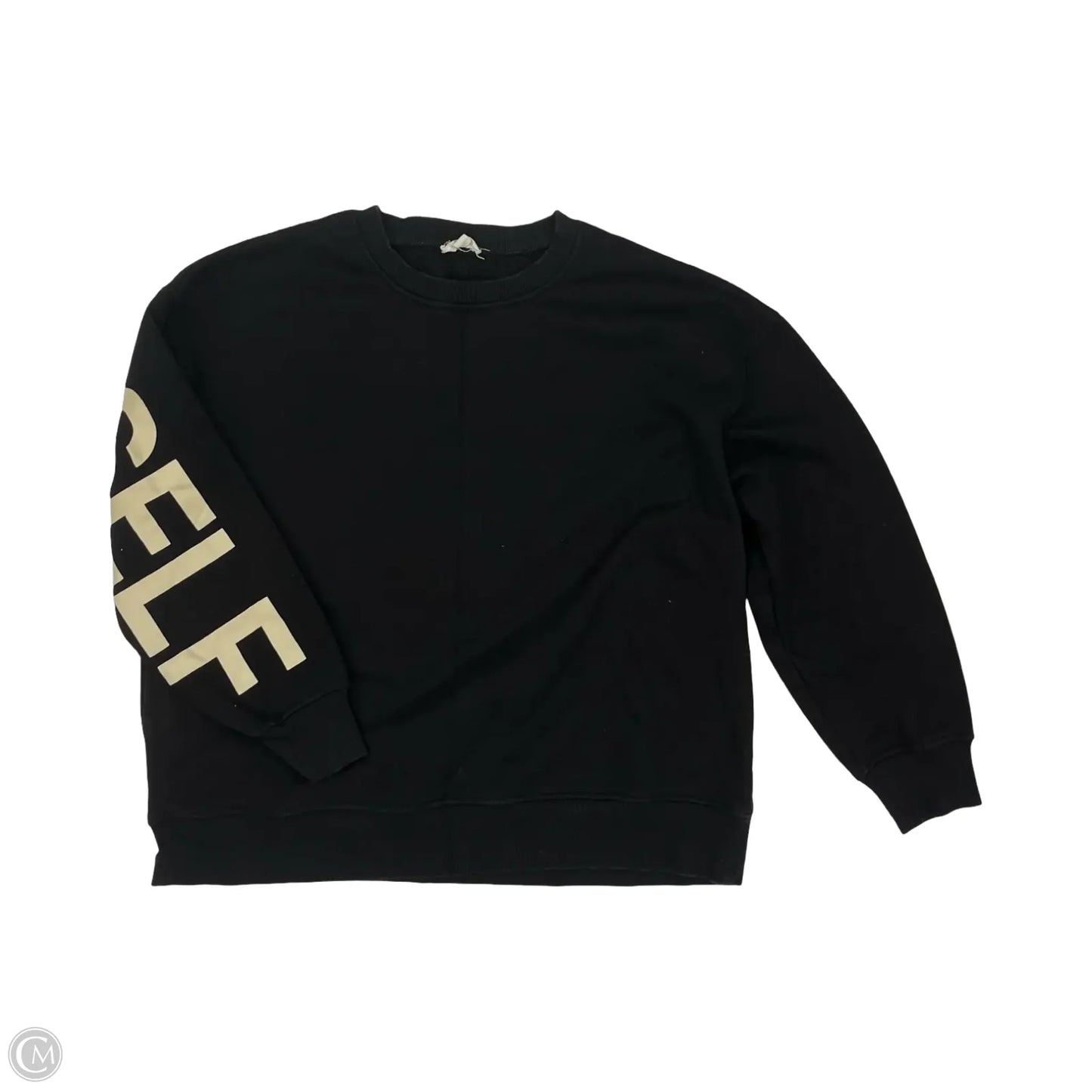 Sweatshirt Crewneck By Clothes Mentor In Black & Tan, Size: M