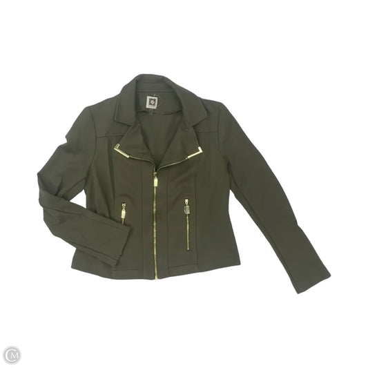 Jacket Moto By Anne Klein In Green, Size: Xs