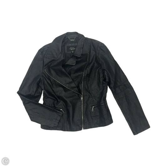 Jacket Moto By Clothes Mentor In Black, Size: M