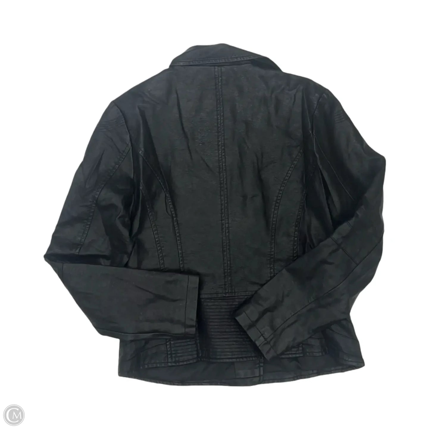 Jacket Moto By Clothes Mentor In Black, Size: M