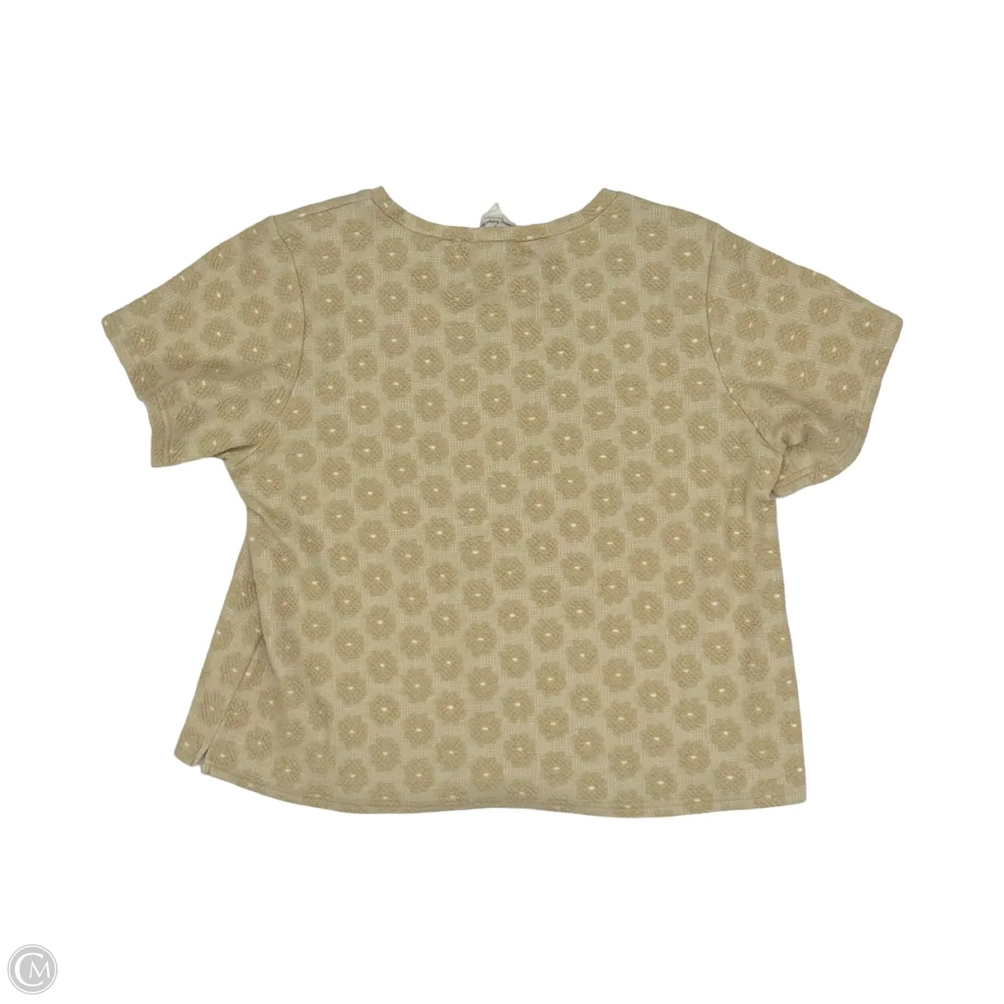 Top Short Sleeve By Betseys Boutique Shop In Tan, Size: L