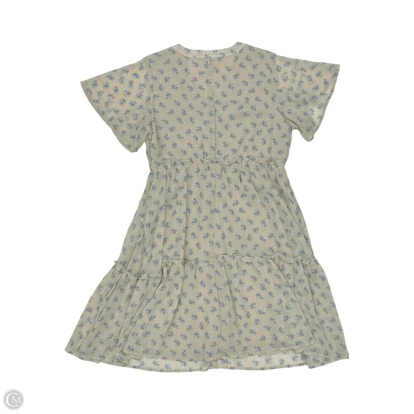 Dress Party Midi By Clothes Mentor In Blue & Cream, Size: L