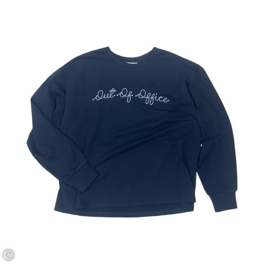 Top Long Sleeve By Clothes Mentor In Navy, Size: L